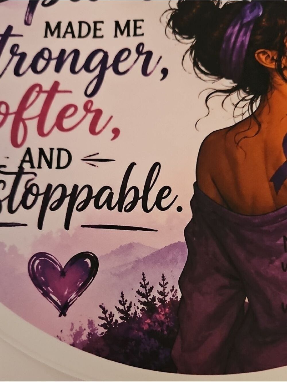 Chronic Pain Warrior DTF Transfer Iron On Applique Purple Butterfly Patch 10x10 - Picture 10 of 17
